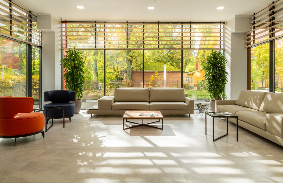 Natural light filling a home through large windows
